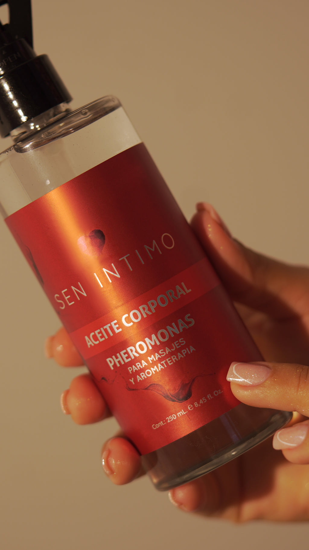 Aceite para masajes con Feromonas