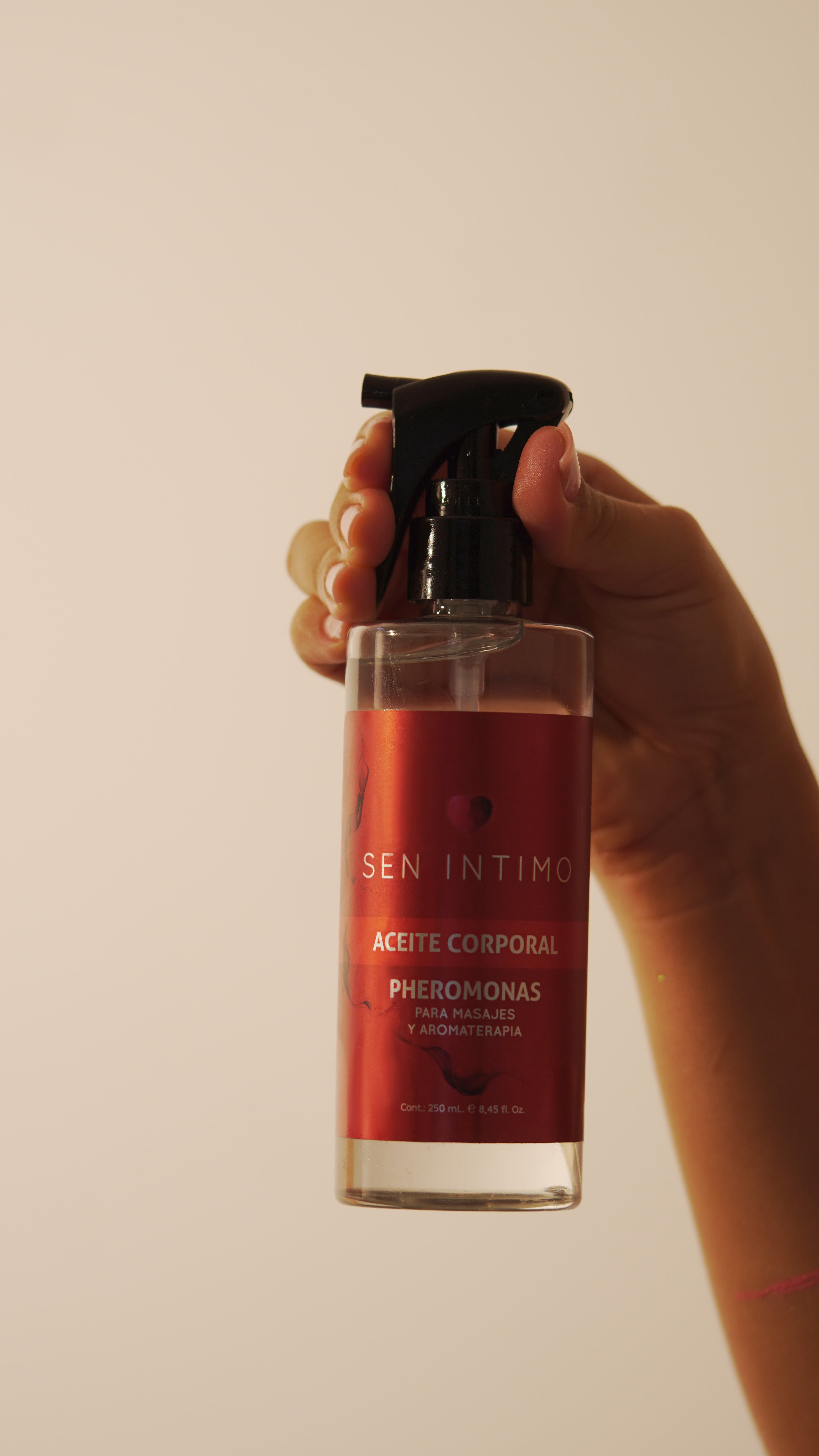 Aceite para masajes con Feromonas